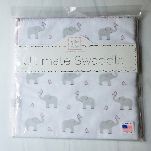 Swaddle Designs Baby Blanket Cotton Flannel Ultimate Elephants Chicks 42" NEW - Picture 1 of 5